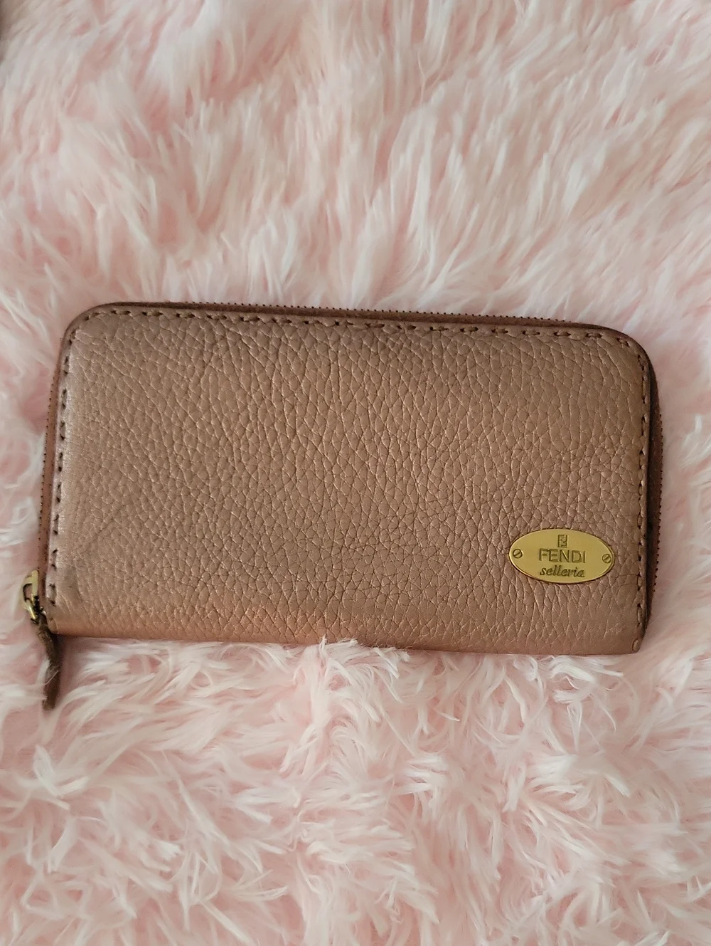 Fendi Selleria Leather Zip Wallet